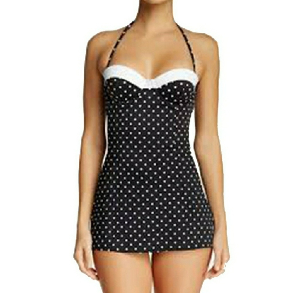 SPANX Dresskini Retro Swim Top Polka Dots (No Bottoms) NWT